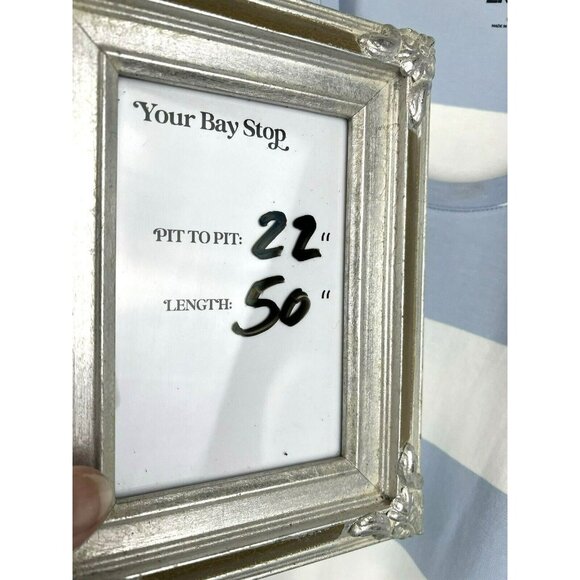 Lands End Women's‎ Maxi Dress M Blue White Stripe Wrap Belt Soft Stretch Beach - Picture 9 of 9